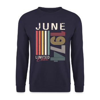 Original Juin 1974 Millésime 1974 Anniversaire 1974 - Sweat-shirt Unisexe - marine - Devant - Alina (178cm) & Michal (187cm)
