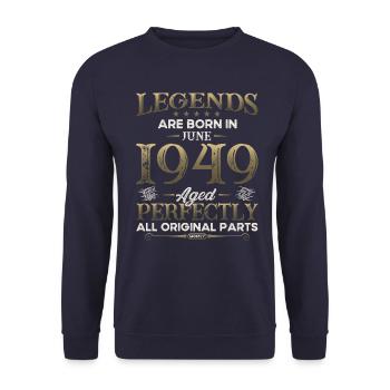 Legend June 1949 Vintage 1949 Birthday 1949 - Unisex Sweatshirt - navy - Front - Alina (178cm) & Michal (187cm)