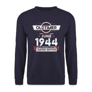Millésime Juin 1944 Cru 1944 Anniversaire 1944 - Sweat-shirt Unisexe - marine - Devant - Alina (178cm) & Michal (187cm)