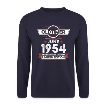 Millésime 1954 Millésime 1954 70ème anniversaire Juin - Sweat-shirt Unisexe - marine - Devant - Alina (178cm) & Michal (187cm)