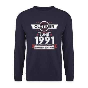 Original Juin 1991 Millésime 1991 Anniversaire 1991 - Sweat-shirt Unisexe - marine - Devant - Alina (178cm) & Michal (187cm)