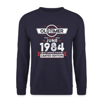 Millésime Juin 1984 Millésime 1984 40ème Anniversaire 84 - Sweat-shirt Unisexe - marine - Devant - Alina (178cm) & Michal (187cm)