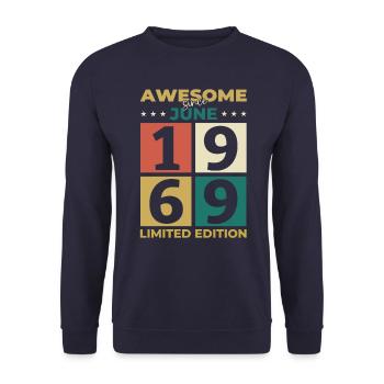 Original Juin 1969 Millésime 1969 Anniversaire 1969 - Sweat-shirt Unisexe - marine - Devant - Alina (178cm) & Michal (187cm)