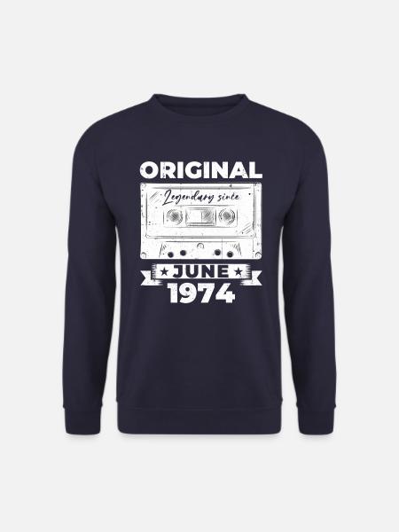Kassette Juni 1974 Jahrgang 1974 Geburtstag 1974 - Unisex Pullover - Navy