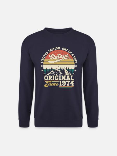 Original Juni 1974 Jahrgang 1974 50. Geburtstag 74 - Unisex Pullover - Navy