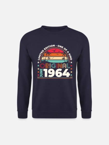 Original Juni 1964 Jahrgang 1964 60. Geburtstag 64 - Unisex Pullover - Navy