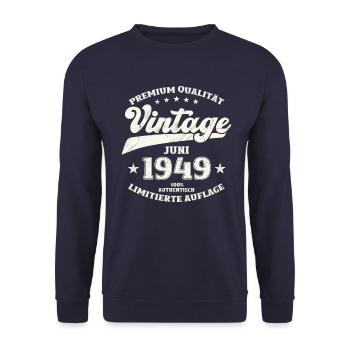 Legend June 1949 Vintage 1949 Birthday 1949 - Unisex Sweatshirt - navy - Front - Alina (178cm) & Michal (187cm)
