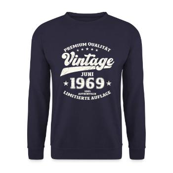 Original Juin 1969 Millésime 1969 Anniversaire 1969 - Sweat-shirt Unisexe - marine - Devant - Alina (178cm) & Michal (187cm)