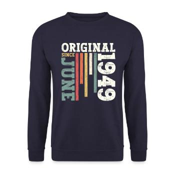 Legend June 1949 Vintage 1949 Birthday 1949 - Unisex Sweatshirt - navy - Front - Alina (178cm) & Michal (187cm)