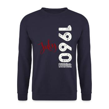 65ème Anniversaire Légendaire Juillet 1960 Millésime 1960 - Sweat-shirt Unisexe - marine - Devant - Alina (178cm) & Michal (187cm)