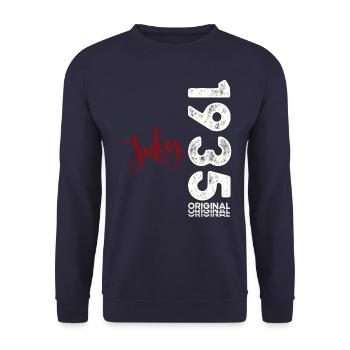 90 Anniversaire Homme Légende Juillet 1935 Millésime 1935 - Sweat-shirt Unisexe - marine - Devant - Alina (178cm) & Michal (187cm)