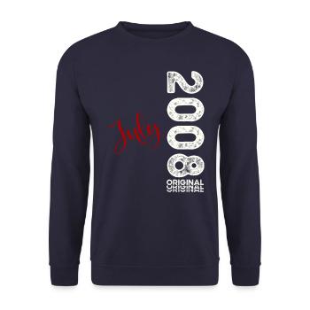 16. Geburtstag 08 Original Juli 2008 Jahrgang 2008 - Unisex Pullover - Navy - Vorne - Alina (178cm) & Michal (187cm)