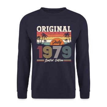 45th Birthday Original 1979 Vintage 1979 - Unisex Sweatshirt - navy - Front - Alina (178cm) & Michal (187cm)