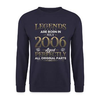 18ème anniversaire Original Juillet 2006 Millésime 2006 - Sweat-shirt Unisexe - marine - Devant - Alina (178cm) & Michal (187cm)