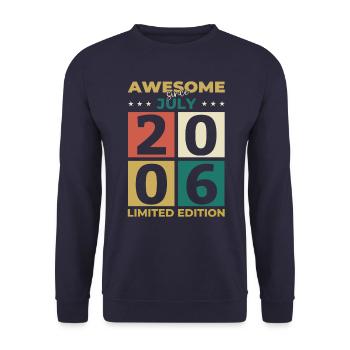 18ème anniversaire Original Juillet 2006 Millésime 2006 - Sweat-shirt Unisexe - marine - Devant - Alina (178cm) & Michal (187cm)