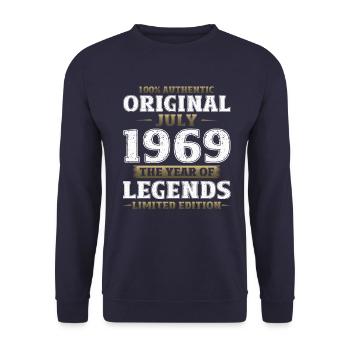Original 1969 Vintage 1969 Birthday 1969 - Unisex Sweatshirt - navy - Front - Alina (178cm) & Michal (187cm)