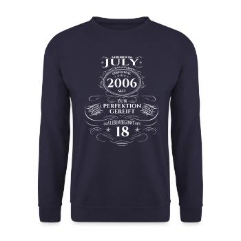 18ème anniversaire Original Juillet 2006 Millésime 2006 - Sweat-shirt Unisexe - marine - Devant - Alina (178cm) & Michal (187cm)