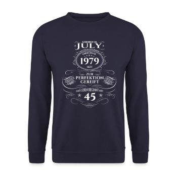 45th Birthday Original 1979 Vintage 1979 - Unisex Sweatshirt - navy - Front - Alina (178cm) & Michal (187cm)