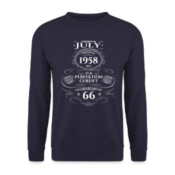Original 1958 Vintage 1958 Birthday 1958 - Unisex Sweatshirt - navy - Front - Alina (178cm) & Michal (187cm)