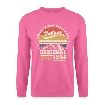 70e anniversaire Original juillet 1954 Né en 1954 - Sweat-shirt Unisexe - rose - Devant