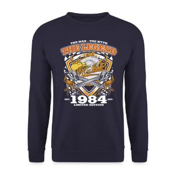 40ème Anniversaire Original Vintage 1984 Artisan - Sweat-shirt Unisexe - marine - Devant - Alina (178cm) & Michal (187cm)