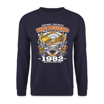 42ème Anniversaire Original Vintage 1982 Artisan - Sweat-shirt Unisexe - marine - Devant - Alina (178cm) & Michal (187cm)