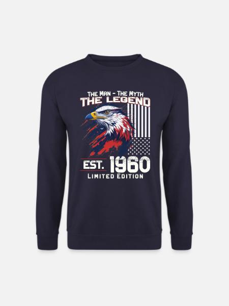 64. Geburtstag Baujahr 1960 Jahrgang 1960 Legende - Unisex Pullover - Navy