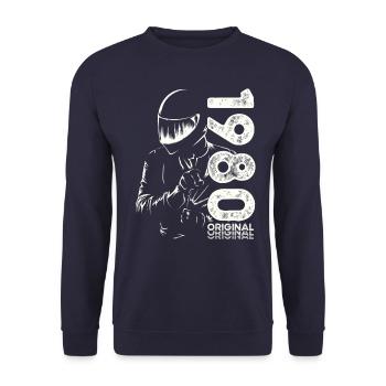 44e anniversaire Millésime 1980 Motard motard - Sweat-shirt Unisexe - marine - Devant - Alina (178cm) & Michal (187cm)