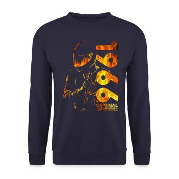 58ème Anniversaire Vintage 1966 Motard Motard - Sweat-shirt Unisexe - marine - Devant - Alina (178cm) & Michal (187cm)