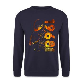 56ème Anniversaire Vintage 1968 Motard Motard - Sweat-shirt Unisexe - marine - Devant - Alina (178cm) & Michal (187cm)