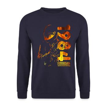 40. Geburtstag Jahrgang 1984 Motorradfahrer Biker - Unisex Pullover - Navy - Vorne - Alina (178cm) & Michal (187cm)