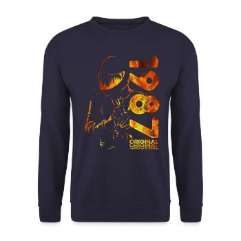 37th Birthday Vintage 1987 Motorcyclist Biker - Unisex Sweatshirt - navy - Front - Alina (178cm) & Michal (187cm)