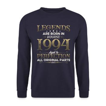 30th Birthday Original August 1994 Vintage 1994 - Unisex Sweatshirt - navy - Front - Alina (178cm) & Michal (187cm)