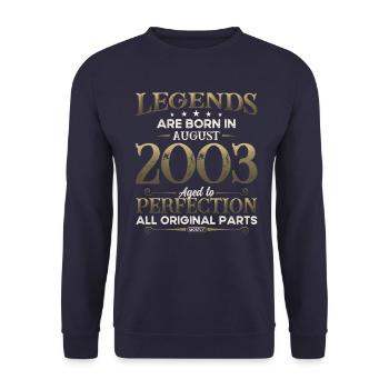21st Birthday Original August 2003 Vintage 2003 - Unisex Sweatshirt - navy - Front - Alina (178cm) & Michal (187cm)