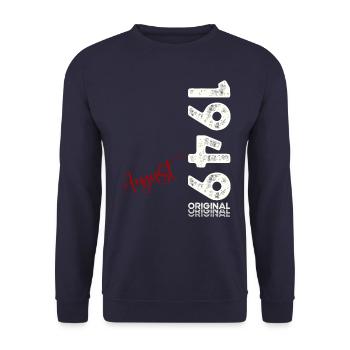75th Birthday Original August 1949 Born 1949 - Unisex Sweatshirt - navy - Front - Alina (178cm) & Michal (187cm)