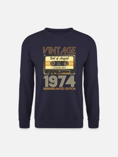50. Geburtstag Original August 1974 Jahrgang 1974 - Unisex Pullover - Navy