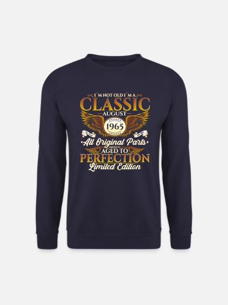 60. Geburtstag Oldtimer August 1965 Jahrgang 1965 - Unisex Pullover - Navy