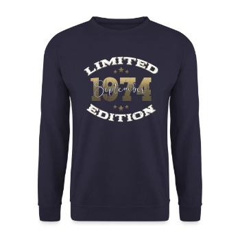 50th Birthday Original September 1974 Volume 74 - Unisex Sweatshirt - navy - Front - Alina (178cm) & Michal (187cm)