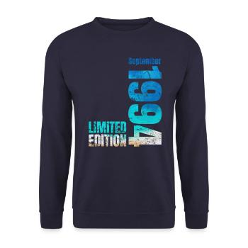 30th Birthday September 1994 Born 1994 - Unisex Sweatshirt - navy - Front - Alina (178cm) & Michal (187cm)