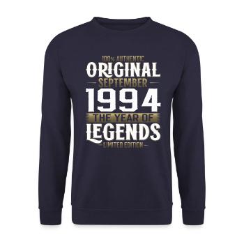 30ème Anniversaire Millésime Septembre 1994 Cru 94 - Sweat-shirt Unisexe - marine - Devant - Alina (178cm) & Michal (187cm)