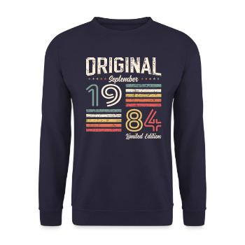 40ème Anniversaire Millésime Septembre 1984 Cru 84 - Sweat-shirt Unisexe - marine - Devant - Alina (178cm) & Michal (187cm)