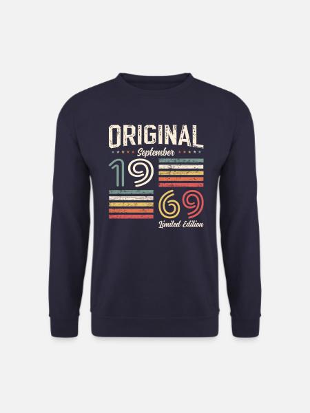 55. Geburtstag Vintage September 1969 Jahrgang 69 - Unisex Pullover - Navy