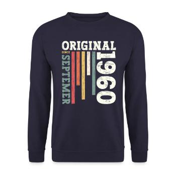 65. Geburtstag Legende September 1960 Jahrgang 60 - Unisex Pullover - Navy - Vorne - Alina (178cm) & Michal (187cm)