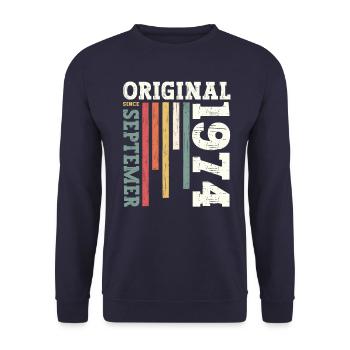 50th Birthday Legend September 1974 Volume 74 - Unisex Sweatshirt - navy - Front - Alina (178cm) & Michal (187cm)