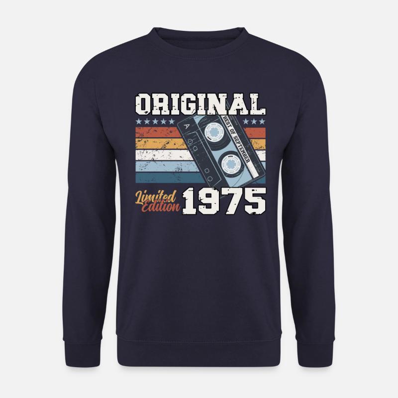 September 1975, 50. Geburtstag Kassette 1975 - Unisex Pullover - Navy