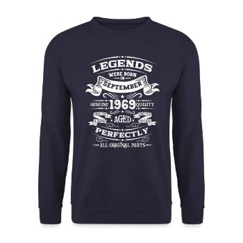55e anniversaire Légende Septembre 1969 Volume 69 - Sweat-shirt Unisexe - marine - Devant - Alina (178cm) & Michal (187cm)