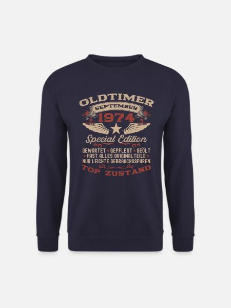 50. Geburtstag Oldtimer September 1974 Jahrgang 74 - Unisex Pullover - Navy
