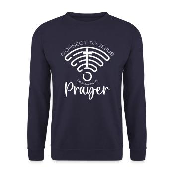 Connectez-vous à Jésus, le mot de passe est la prière - Sweat-shirt Unisexe - marine - Devant - Alina (178cm) & Michal (187cm)