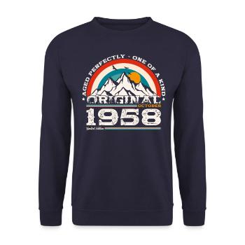66e anniversaire Légende Octobre 1958 Volume 58 - Sweat-shirt Unisexe - marine - Devant - Alina (178cm) & Michal (187cm)