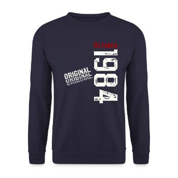 40th Birthday Original October 1984 Volume 84 - Unisex Sweatshirt - navy - Front - Alina (178cm) & Michal (187cm)